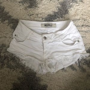 White denim brandy Melville shorts